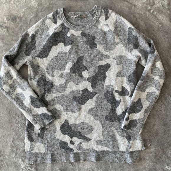Athleta Undercover Camo Wool Alpaca Sweater Women's 'SMALL S Gray - Picture 1 of 7
